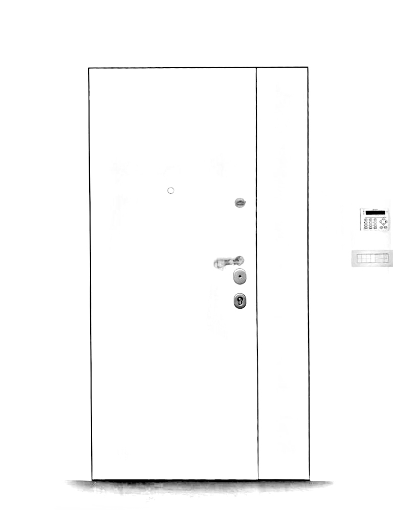 porta blindata con cerniera a scomparsa e filomuro